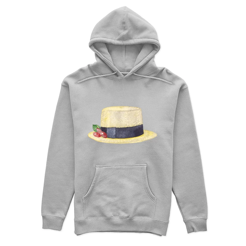 Chapeau Paille Élégant avec Ruban et Baies Femme Sweat à capuche