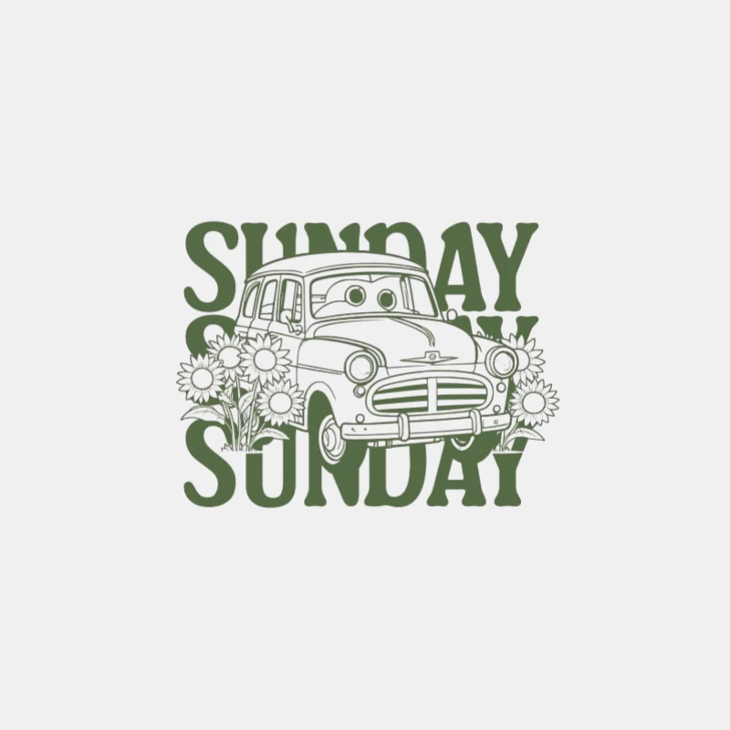 Sonntag Autofahrt mit Sonnenblumen Herren Tanktops