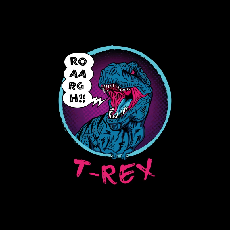 Neon T-Rex Power Tapestry