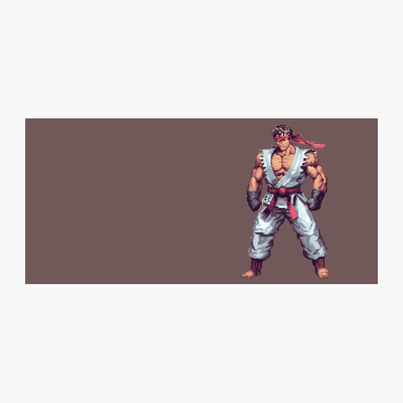 Pixel Art Martial Artist: Fighting Game Character in White Gi Coffee Mug