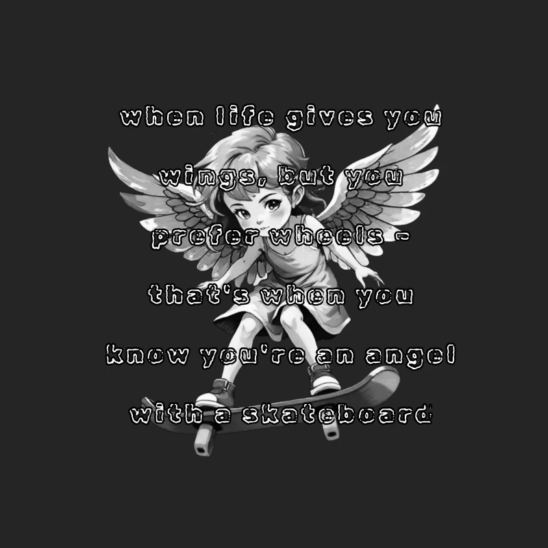 Angel on a Skateboard Male Pullover Sweatshirt