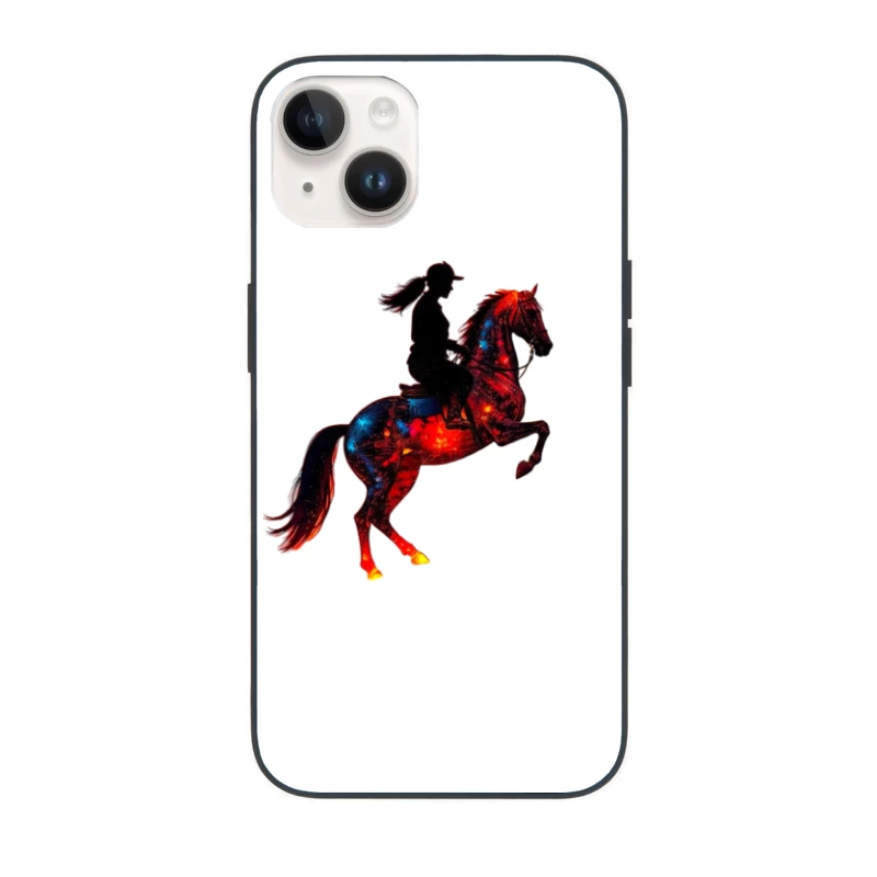 Cosmic Equestrian Silhouette with Galaxy Horse iPhone Case