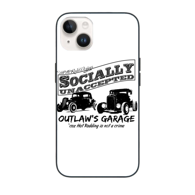 Socially Unaccepted Hot Rod Garage Vintage Design iPhone Case