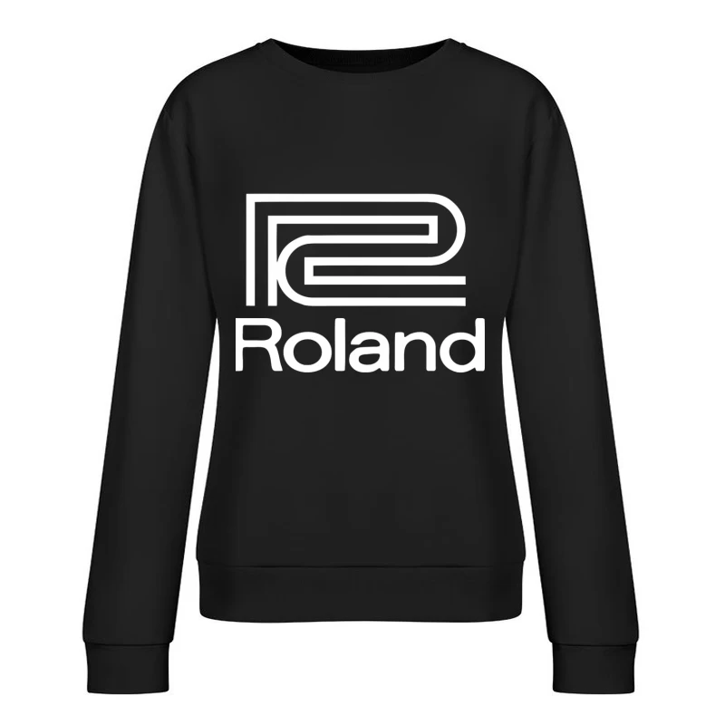 Roland Musical Equipment Brand Logo Outline Female Pullover Sweatshirt