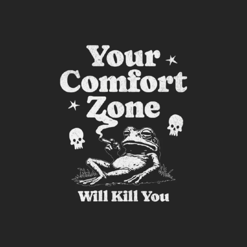 Comfort Zone Typography with Playful Dinosaur Design Male Pullover Sweatshirt