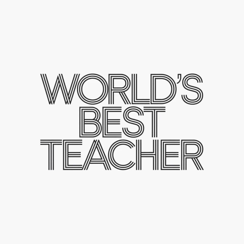 World's Best Teacher Typography: Line Art Design for Teacher Appreciation Cotton Tote Bag