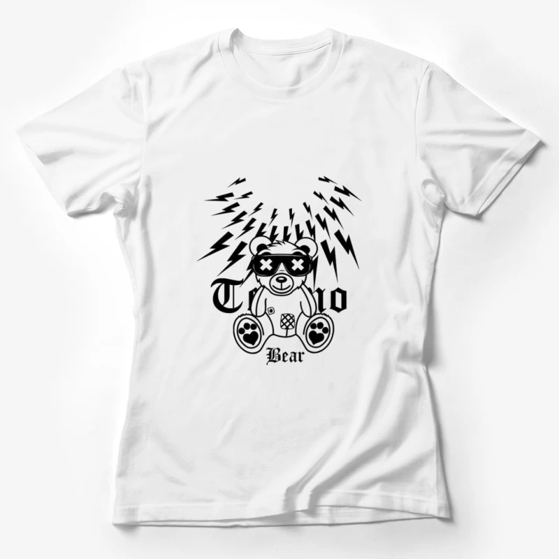 Techno Bär mit Blitzen Damen T-Shirt