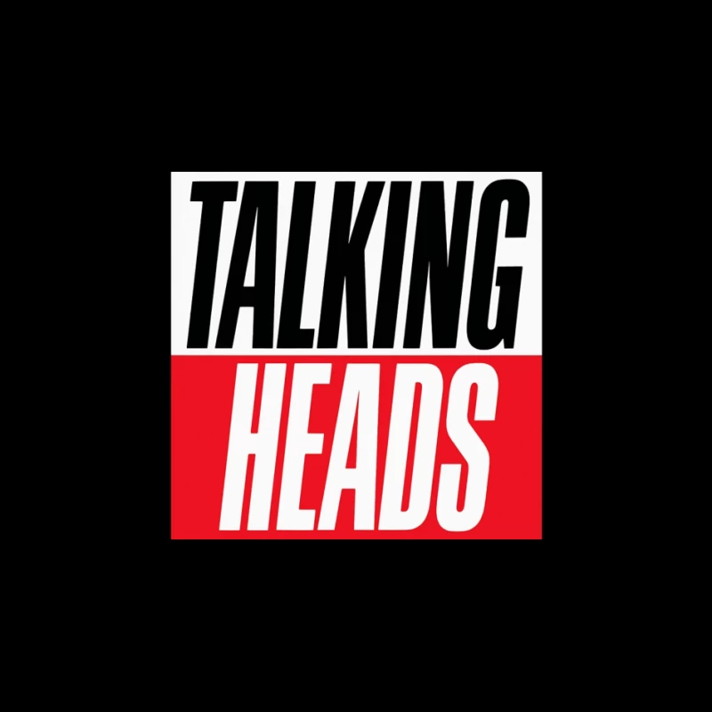 Talking Heads Classic Band Logo Design in Black and Red Typography Pin