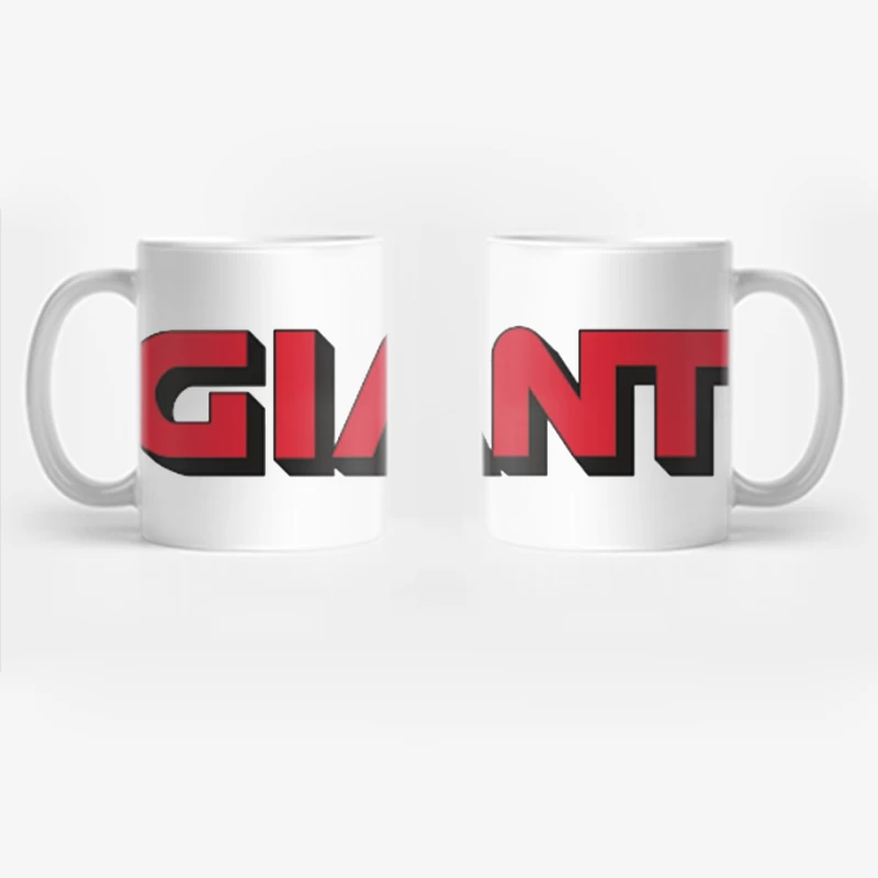 Giant Red and Black Brand Logo Typography Coffee Mug