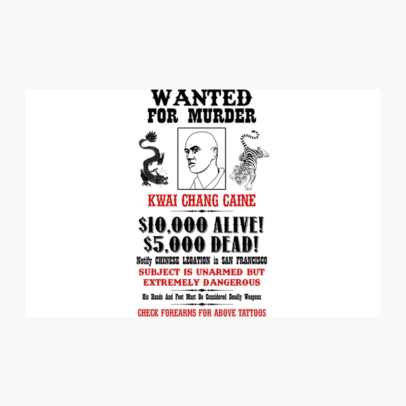 Kung Fu Wanted Poster Travel Mug