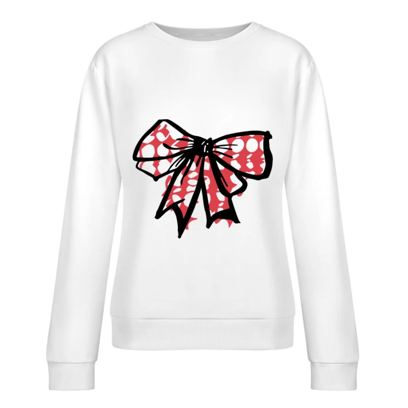 Elegante Schleife mit Punkten Damen Pullover Sweatshirt