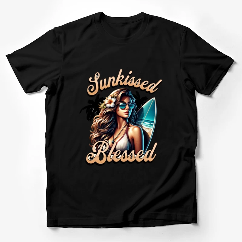 Beauté de plage ensoleillée avec planche de surf Homme T-Shirt