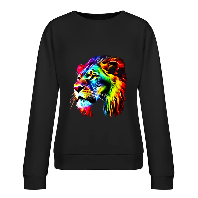 Bunte Löwenkunst Damen Pullover Sweatshirt