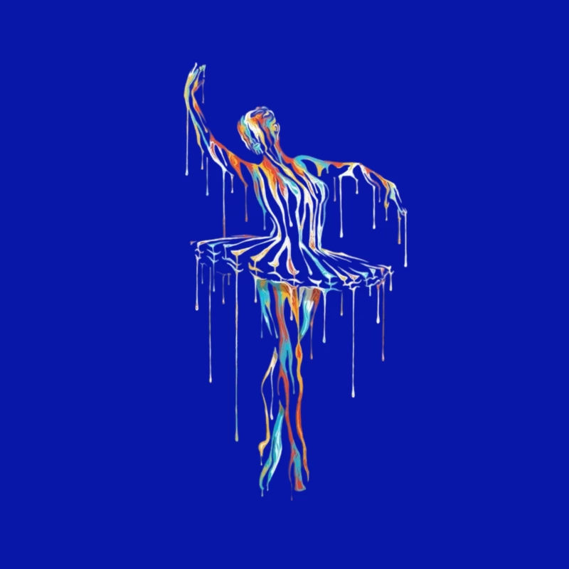 Colorful Abstract Ballerina Sculpture Throw Pillow