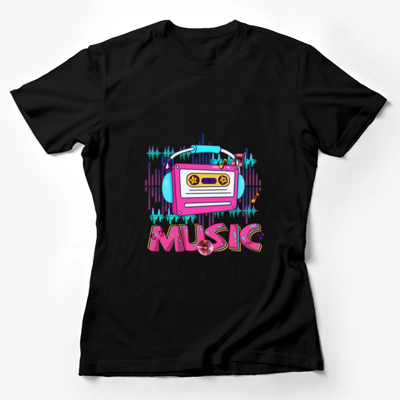 Retro Musikkassette mit Kopfhörern Damen T-Shirt