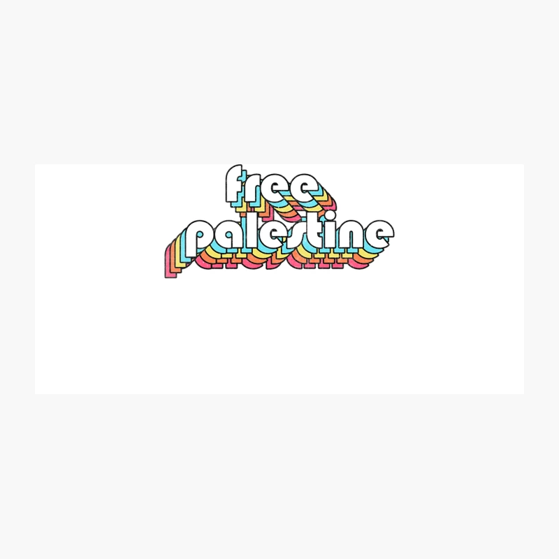Free Palestine  Retro Rainbow Design Coffee Mug