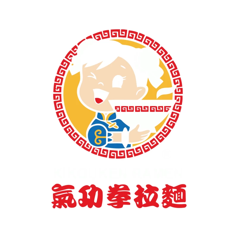 Cheerful Asian Noodle Mascot Logo Tapestry