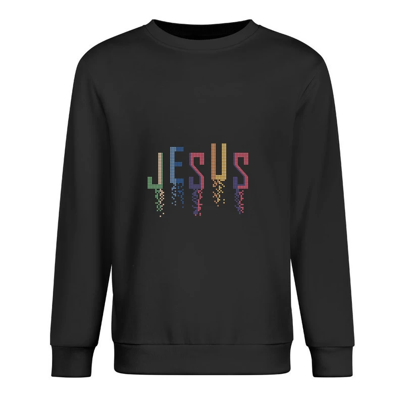 Jesus in Pixelkunst Herren Pullover Sweatshirt