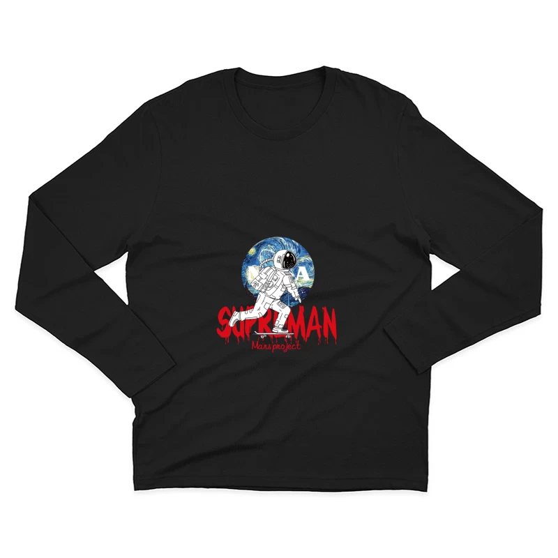 Superman Mars Projekt Astronaut Herren Langarm T-Shirt