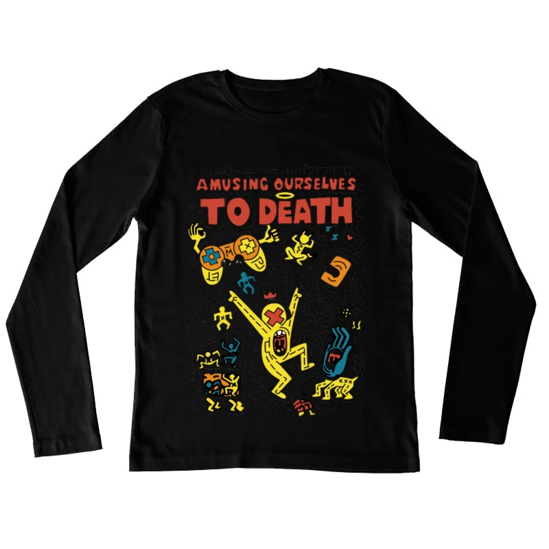 Amüsiert uns zu Tode: Medienkritik und Pop-Art Damen Langarm T-Shirt