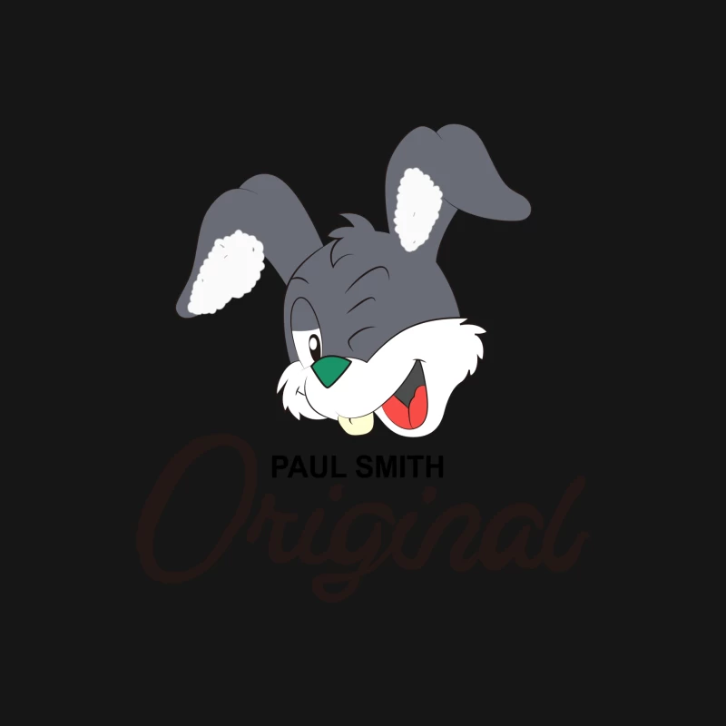 Grauer Cartoon-Hase Originaldesign Damen Langarm T-Shirt