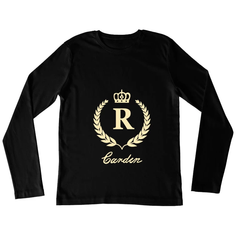 Design de Logo R Couronne Élégant Femme Manches Longues T-Shirt