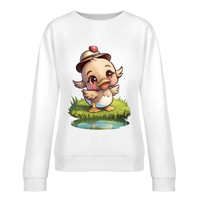 Un canard mignon dans un style cartoon Femme Sweat-shirt à enfiler