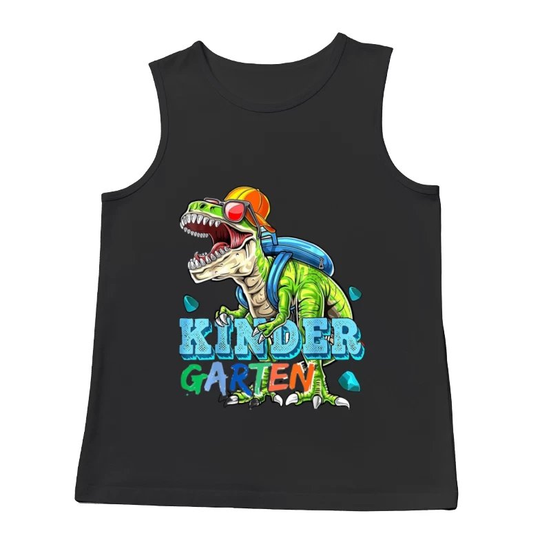 Dinosaurier mit Rucksack im Kindergarten Herren Tanktops