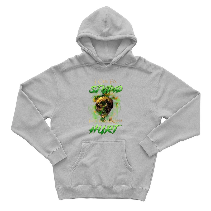 Edgy Motivational Skull Art Male Pullover Hoodie