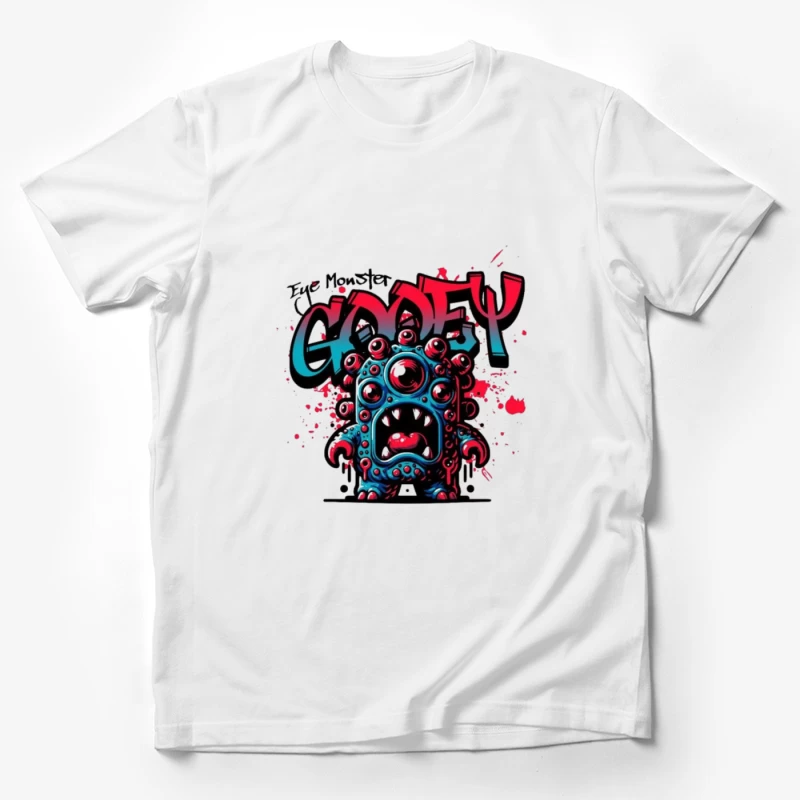 Eye Monster Graffiti Character in Urban Art Style Male T-Shirt