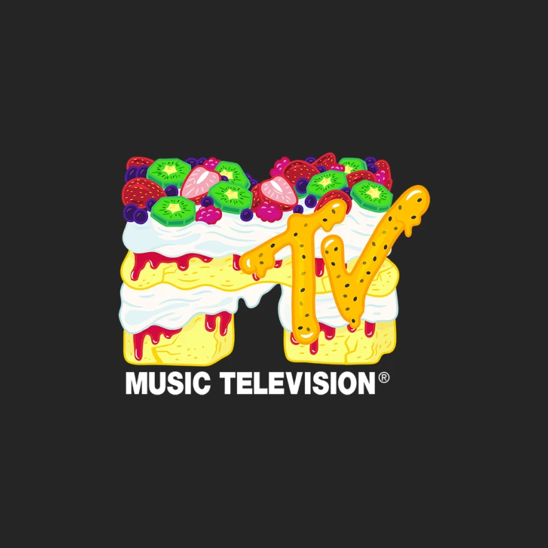 MTV Dessert Logo mit Früchten Herren Pullover Sweatshirt