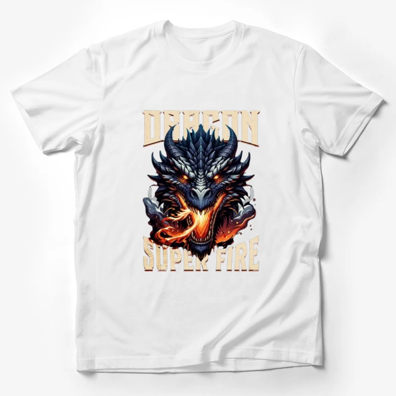 Menacing Dragon Head with Super Fire Flames Male T-Shirt