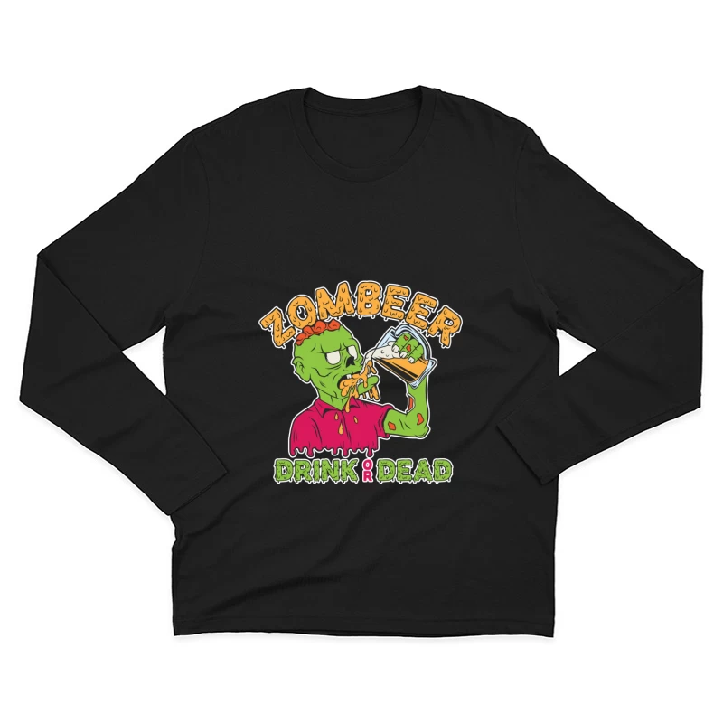 Zombie Beer Illustration Male Long Sleeve T-Shirt