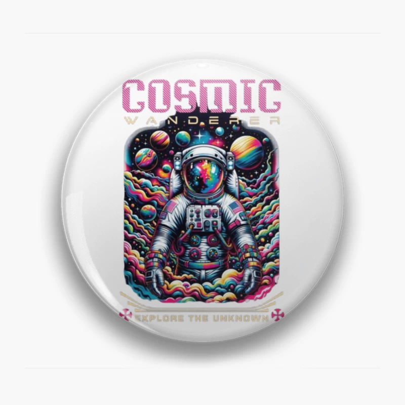 Cosmic Wanderer: Psychedelic Space Exploration Pin