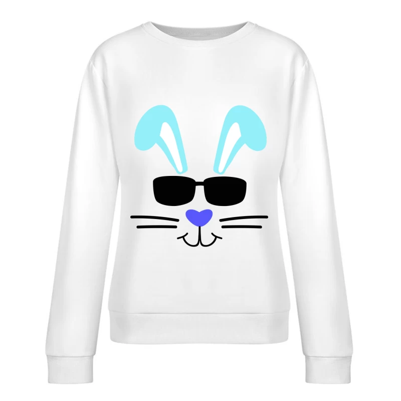 Visage de lapin avec lunettes Femme Sweat-shirt à enfiler