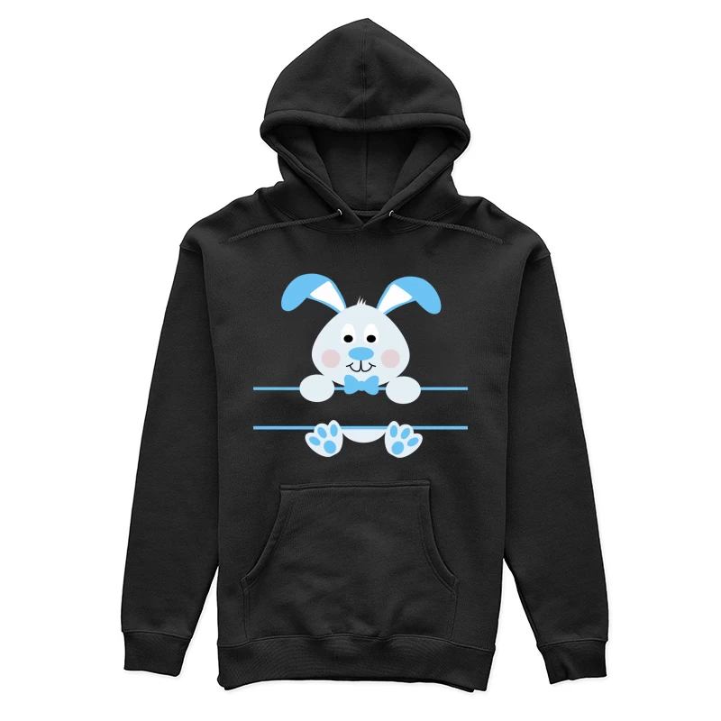 Lapin mignon avec un nœud papillon bleu Femme Sweat à capuche