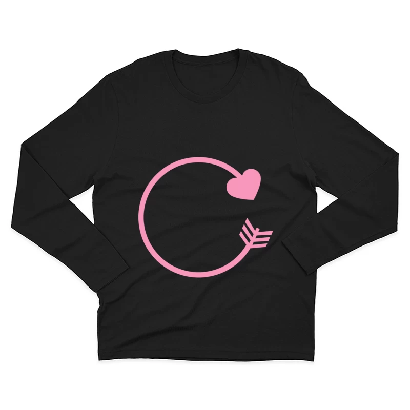 Flèche circulaire et cœur Homme Manches Longues T-Shirt