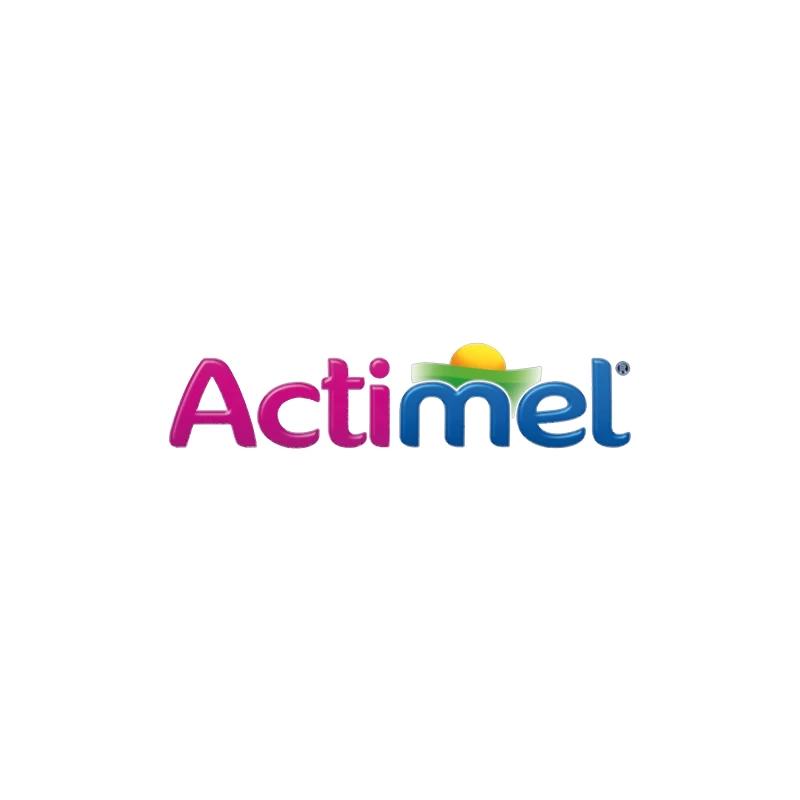 Actimel Dairy Brand Colorful Logo Design Travel Mug