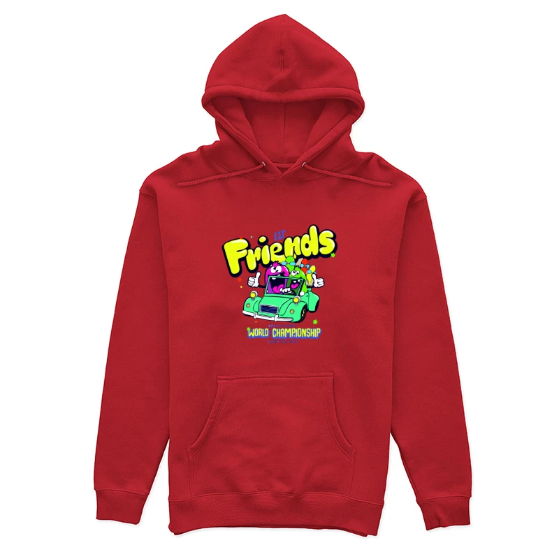Freunde im Auto bei der Weltmeisterschaft Damen Pullover Hoodie