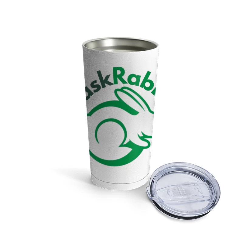 TaskRabbit Green Circular Rabbit Logo Design Travel Mug