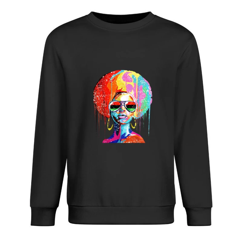Bunte Afro-Kunst mit Sonnenbrille Herren Pullover Sweatshirt