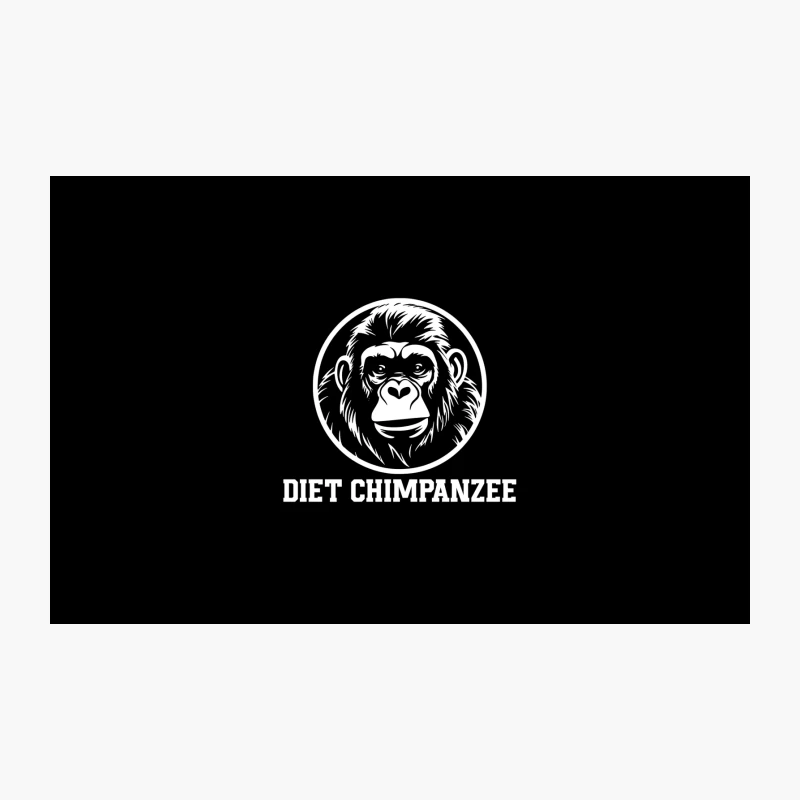 Circular Outline Sketch of Chimpanzee Portrait Travel Mug