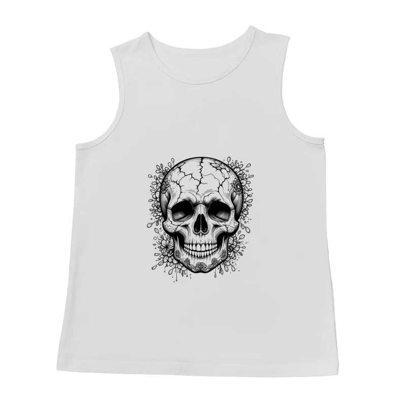 Decorative Skull Illustration Male Tank Top