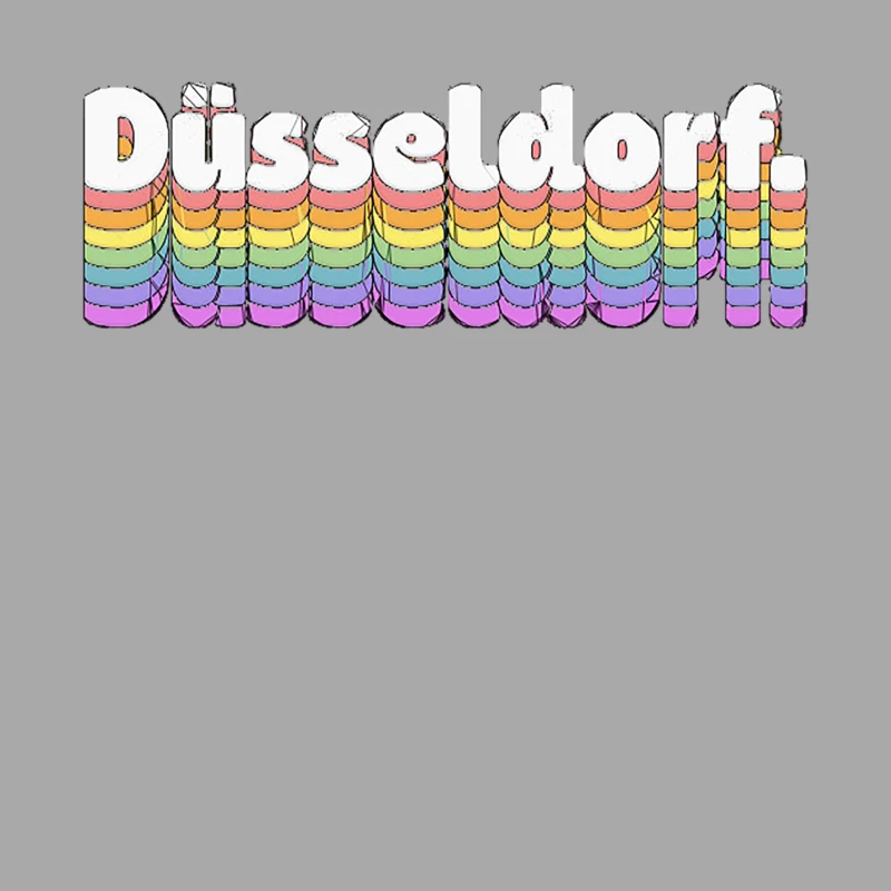 Düsseldorf  Retro Typography Design Female Pullover Hoodie