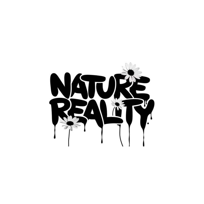Nature Reality: Graffiti-Style Typography with Floral Accents Tapestry