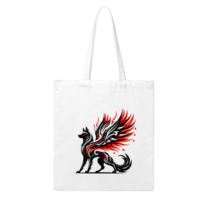 Winged Wolf Fantasy Art Cotton Tote Bag