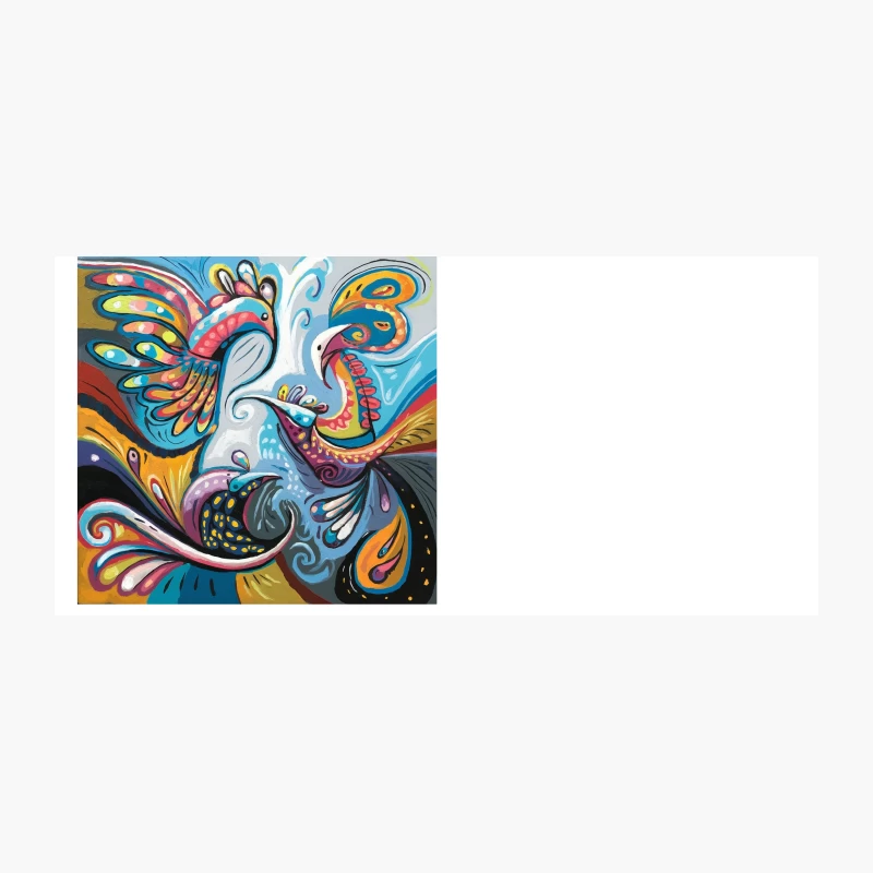 Vibrant Abstract Birds in Swirling Colors Coffee Mug