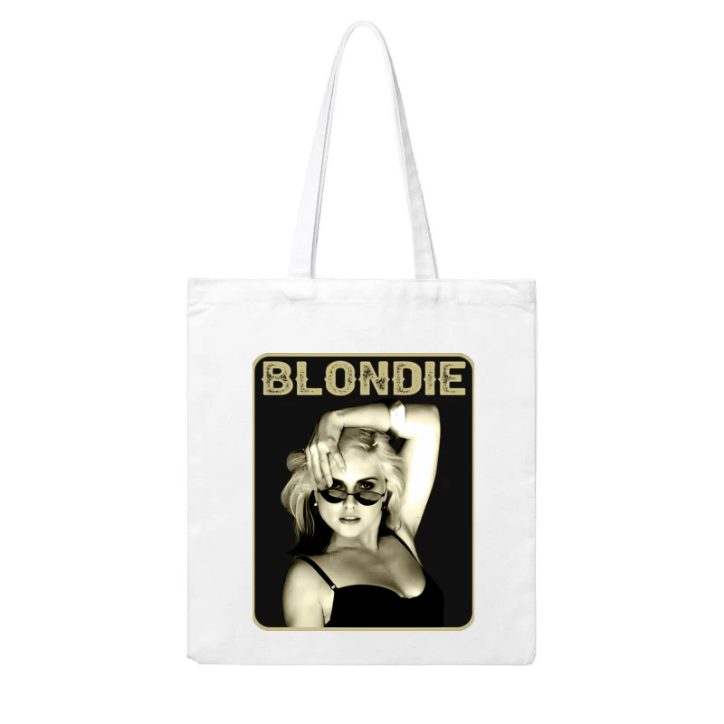 Vintage Black and White Fashion Portrait with Sunglasses Cotton Tote Bag