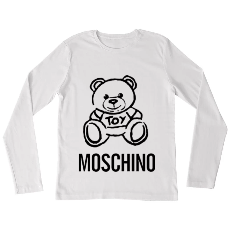 Moschino Spielzeug Bär Design Damen Langarm T-Shirt