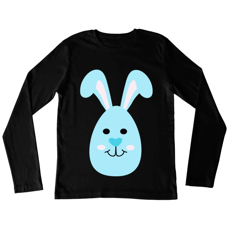 Lapin bleu mignon avec oreilles Femme Manches Longues T-Shirt
